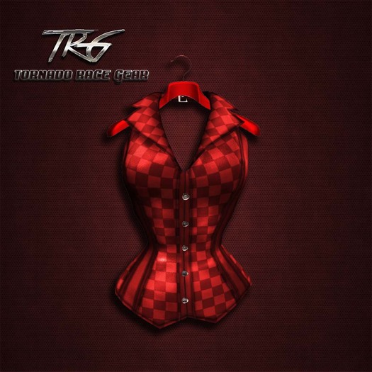 TRG- Leather Corset Silver Check - SB