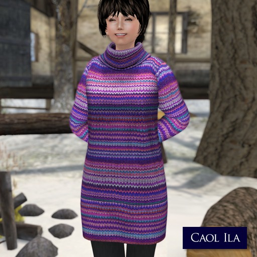 [cao] Knit Tunic Sweater #82 Purple