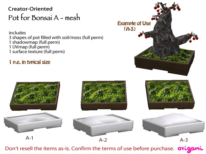 origami~* Pot for Bonsai A - Mesh