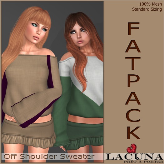 *LACUNA* FATPACK Off Shoulder Sweater
