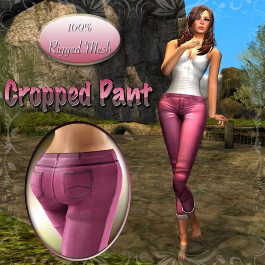 100% MESH RIGGED Cropped Pants Pink