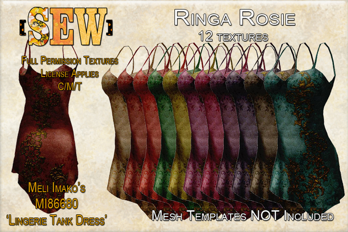 [SEW] Full Perm Tex - MI86680 Lingerie Tank Dress - Ringa Rosie