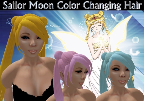 Second Life Marketplace - Female hair Sailor Moon woman hair Color