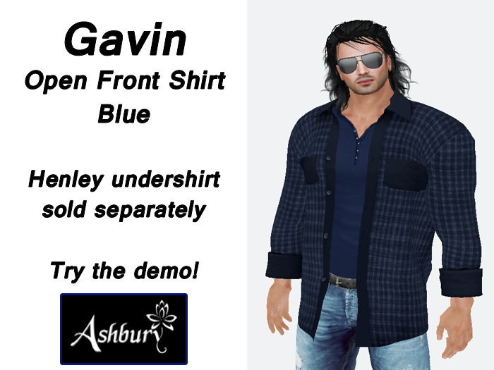 [ASHBURY] Gavin Open Shirt-Blue