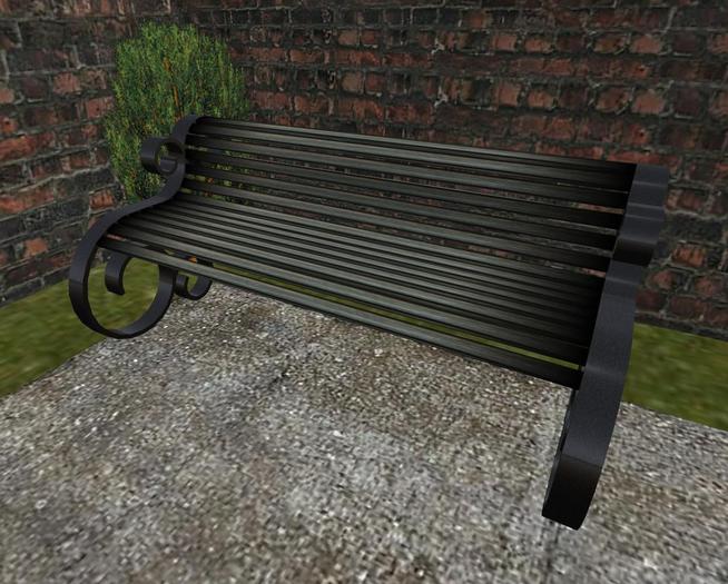 Scroll Park Bench - Weathered Wood