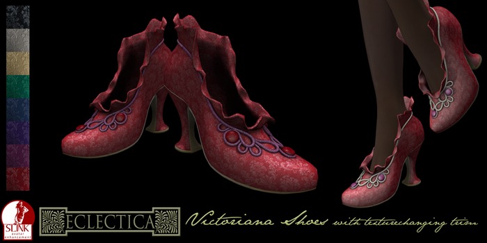 Eclectica Victoriana Texturechanging Shoes-red 