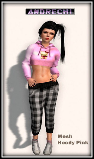 "=AnDreChi="  -Cropped Hoody Pink