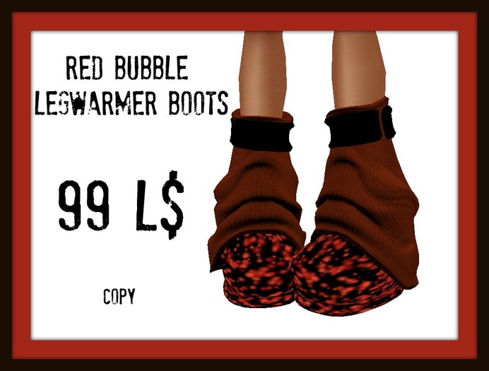 LEGWARMER BOOTS RED BUBBLE (BOXED)