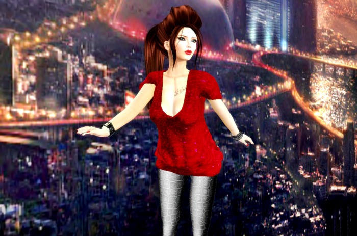 M.I.T~ Mesh Red Glitter Sweater