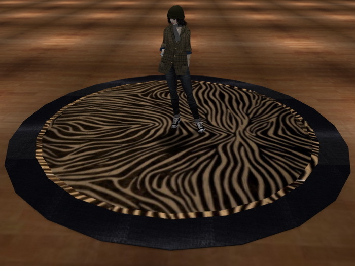 [Px] Round Safari Rug w Black Rim