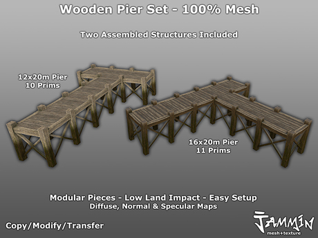 Second Life Marketplace - [Jammin] Wooden Pier Set V2 - Copy/Mod/Trans ...