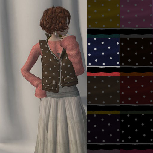 SOUP dot vest /navy 