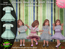 [SKTD] Toddleedoo Cloudy Blue Bow Puff Mesh Dress