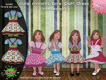[SKTD] Toddleedoo Cute Monsta Bow Puff Mesh Dress