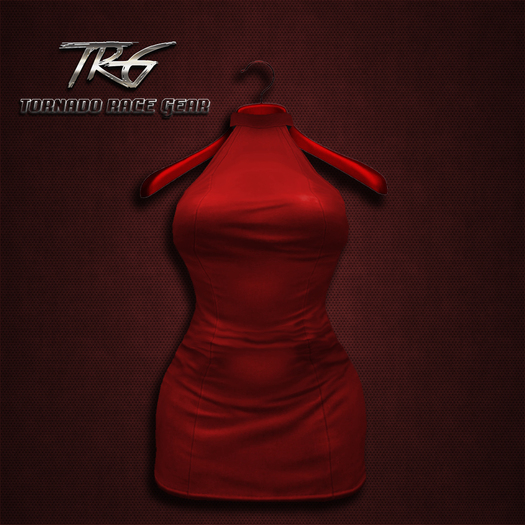 TRG - Neck Strap Leather Dress - Ruby Red