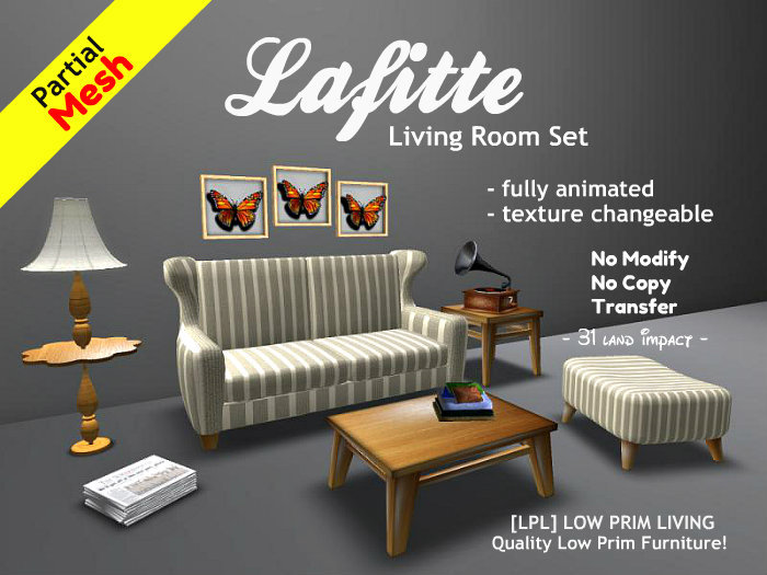 Lafitte Living Room Set - texture changeable, loveseat, armchair, wingback