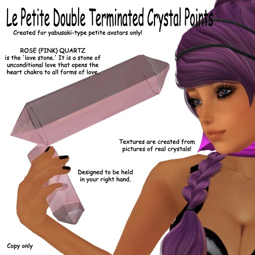 Le Petite ROSE QUARTZ Double Terminated for PETITEs