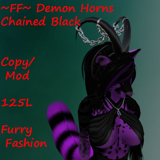 ~FF~ Demon Horns Chained Silver