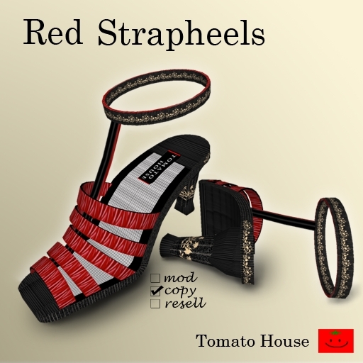 EX162(tomato)red strap heels