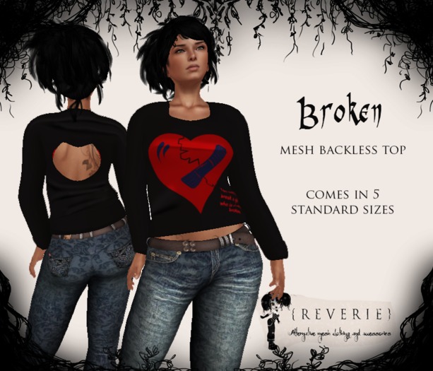 {REVERIE} Mesh Ladies Backless Top - Broken