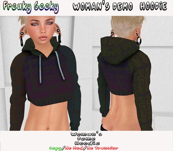 Freaky Geeky- Woman's DEMO- Cropped Hoodie