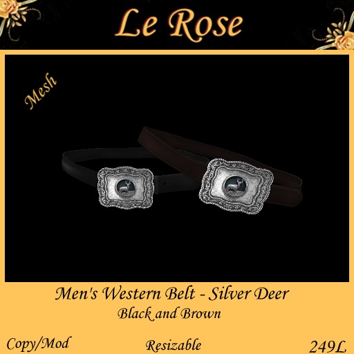 Men's Western Belt - Silver Deer (Boxed)