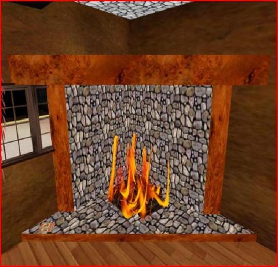 FirePlace Wood and Stone