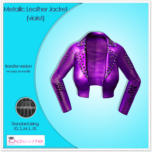 Odelitte Metallic Leather Jacket (violet)
