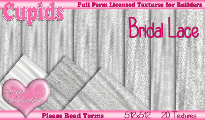 *Cupids Textures * 20 BRIDAL LACE fabrics