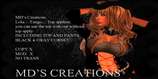 Lolas ::: Tango ::: Top Applier (BLACK & gray))