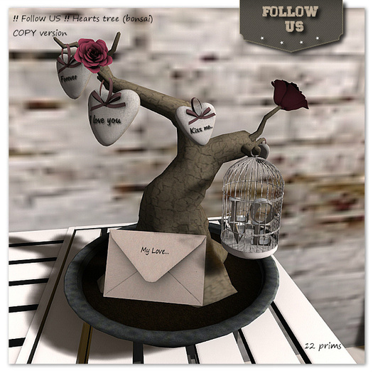 Special offer Marketplace !! Follow US !! Hearts tree (bonsai) COPY version