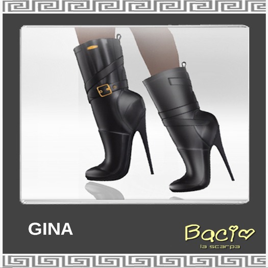 Bacio * Mesh  boots heels Gina black   BOX