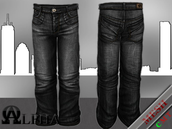 (ALPHA) Mesh_*Black*_Loose_Fit_Jeans
