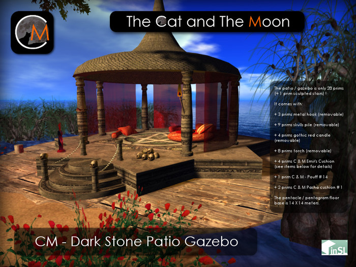 C & M - Dark Stone Patio / Gazebo (Romantic - Gothic - Vampire)
