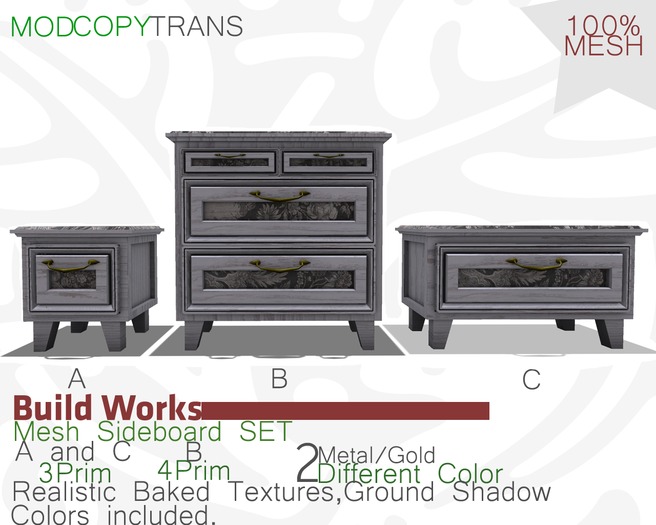 buildworksdecor ~ Sideboard SET /Boxed/