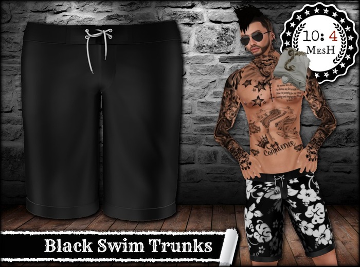 *10:4 ~ MesH ~ Swim Trunks ~ Blk ~