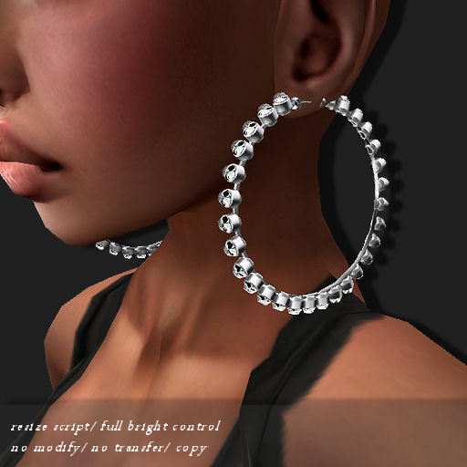 EARRING DIAMOND-CZ HOOP PLATINUM     -RYCA-