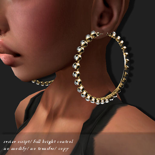 EARRING DIAMOND-CZ HOOP GOLD     -RYCA-