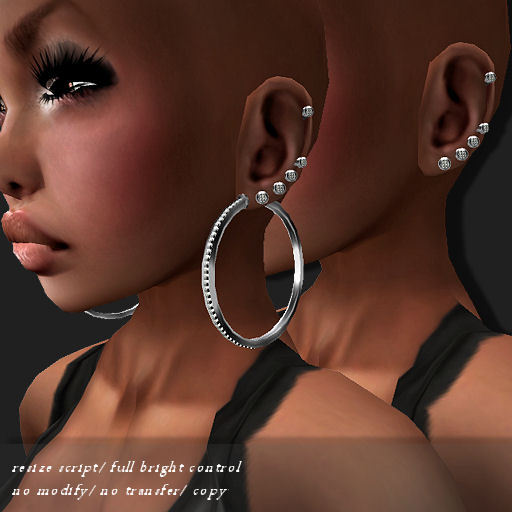 EARRING PID ICED-HOOP PLATINUM         -RYCA-