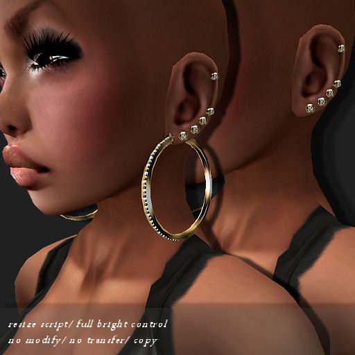 EARRING PID ICED-HOOP GOLD         -RYCA-