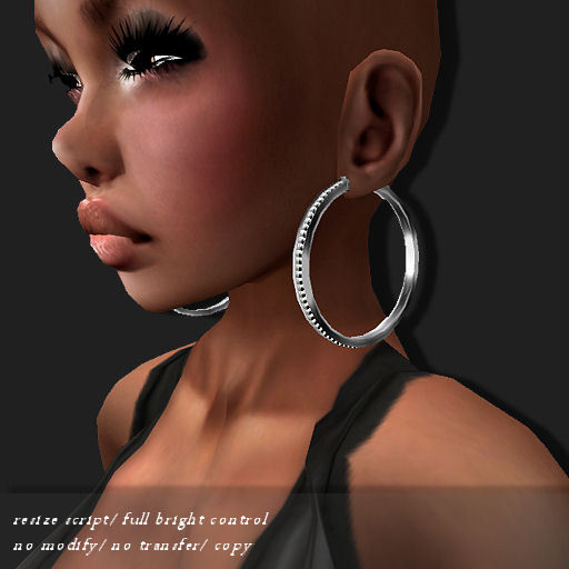 EARRING ICED-HOOP PLATINUM     -RYCA-