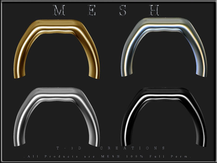 [Feliz] Chain - Half Rings [ Gold / Silver / Light Silver / Black ] Micro MESH - Full Perm - 