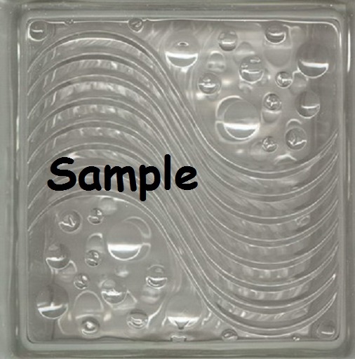 Wave and bubbles glass block png
