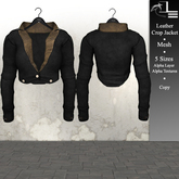 DE Designs - Leather Crop Jacket - Black/Tan
