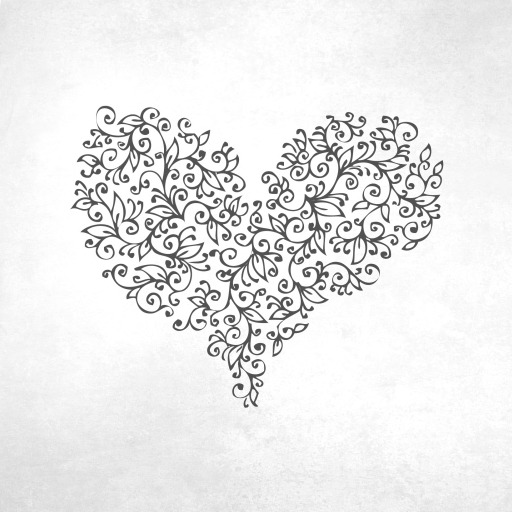 Leafy heart decal