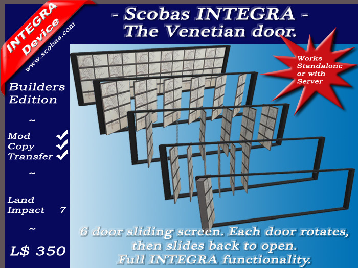 INTEGRA Builders System - Venetian working door, scripted lockable