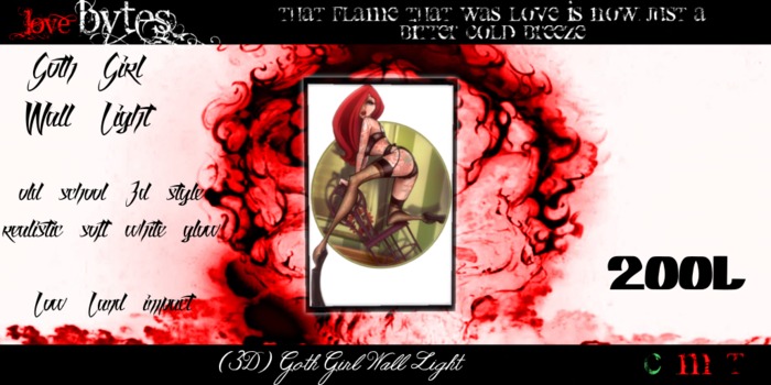 --LB-- 3d Goth Girl Wall Light
