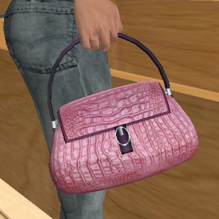 Digit Jan Croc Leather Hand Bag in Pink