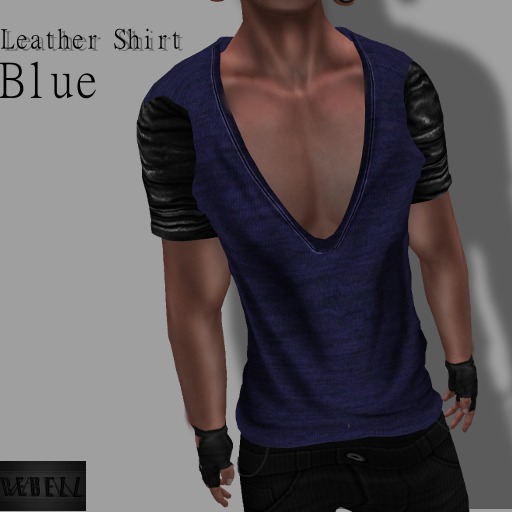 REBELL - Leather Shirt - Blue