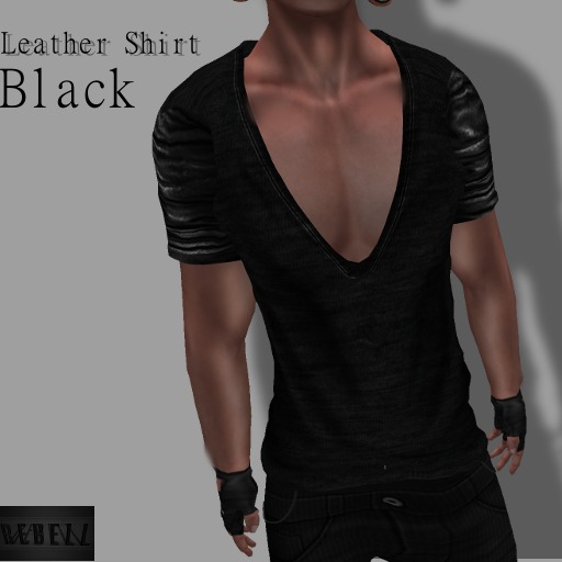 REBELL - Leather Shirt - Black